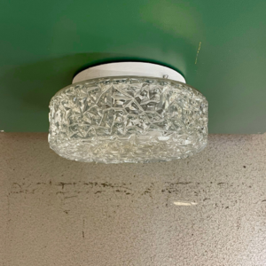 Plafonnier en verre texturé vintage