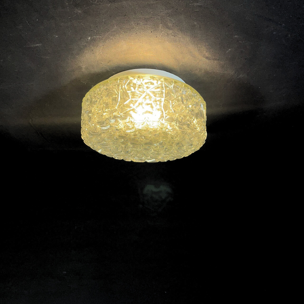 Plafonnier en verre texturé vintage – Image 3