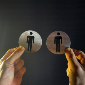 Signalétique de toilettes rond