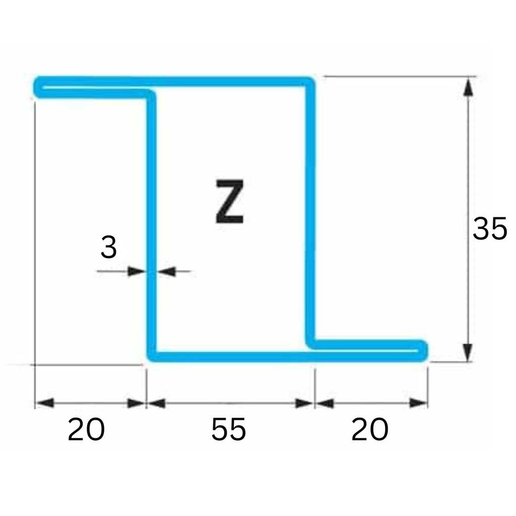 Acier tube à ailette Z (forme 2): 6m – Image 2