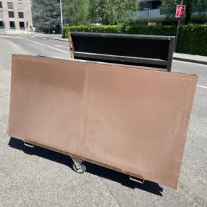 Cadre avec toile tendue marron