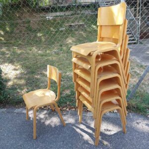 Lot de chaises en bois empilables 18 unités