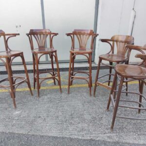 Lot de chaises de bar en bois, 5 unités