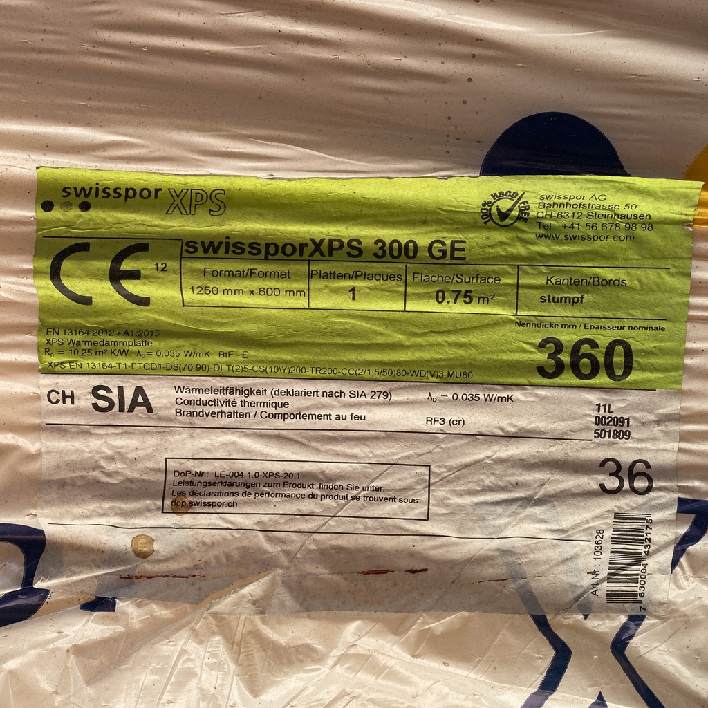 Swisspor XPS 300GE, 1250 x 600 x 360 mm – Image 2