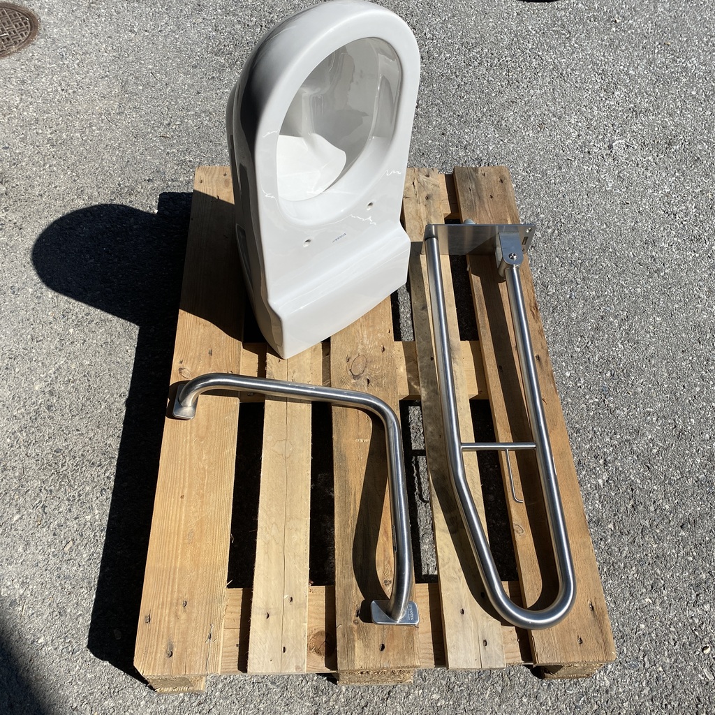 Kit PMR: cuvette Duravit, barre d’appui fixe et mobile Franke. – Image 2