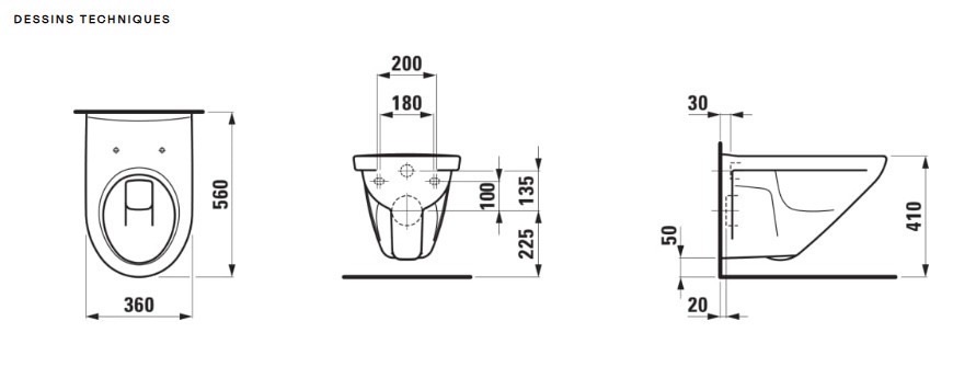 WC suspendu Laufen Moderna R sans lunette – Image 2