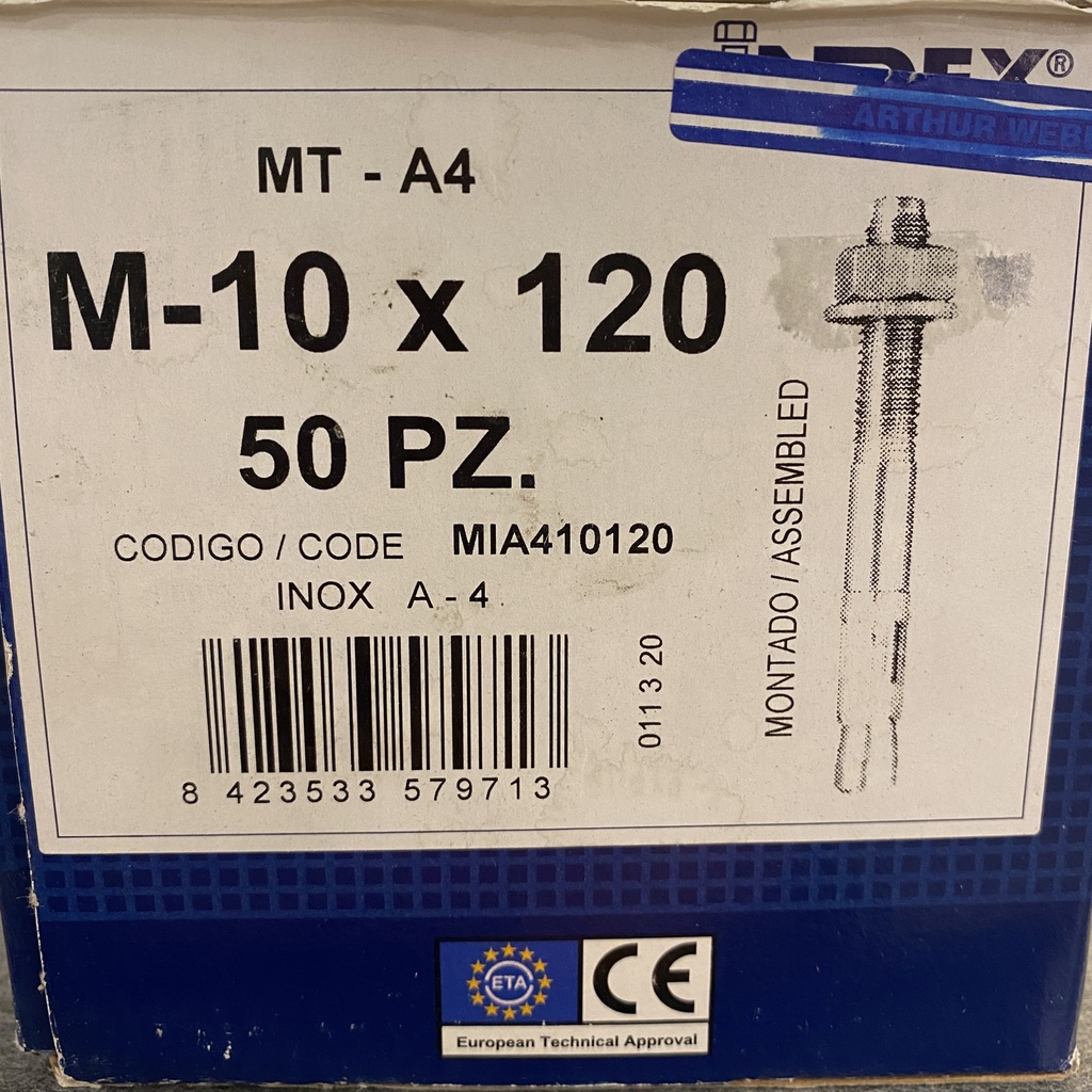 Goujon d’ancrage M10 x 120 inox A4 – Image 2