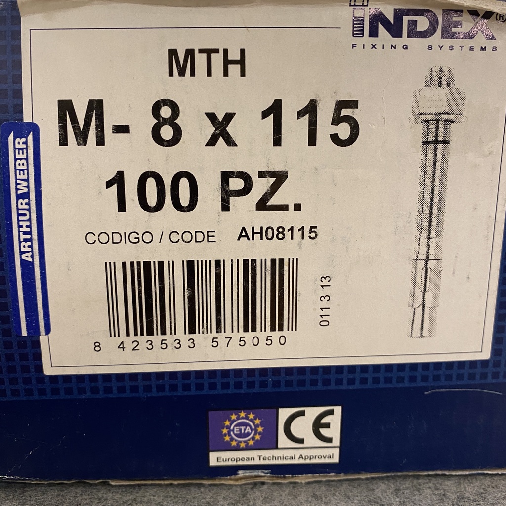 Goujon d’ancrage MTH M8 x 115 acier galvanisé – Image 2