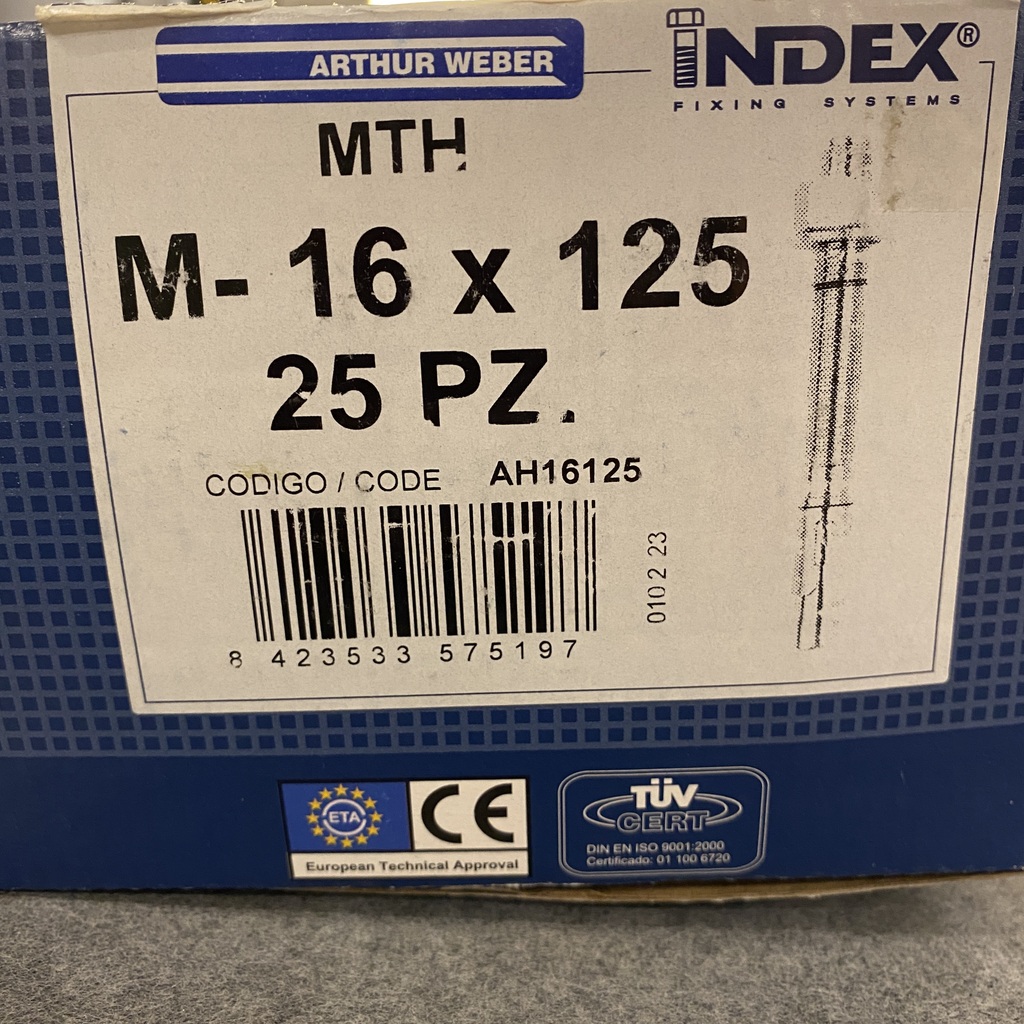 Goujon d’ancrage MTH M16 x 125 acier galvanisé – Image 2