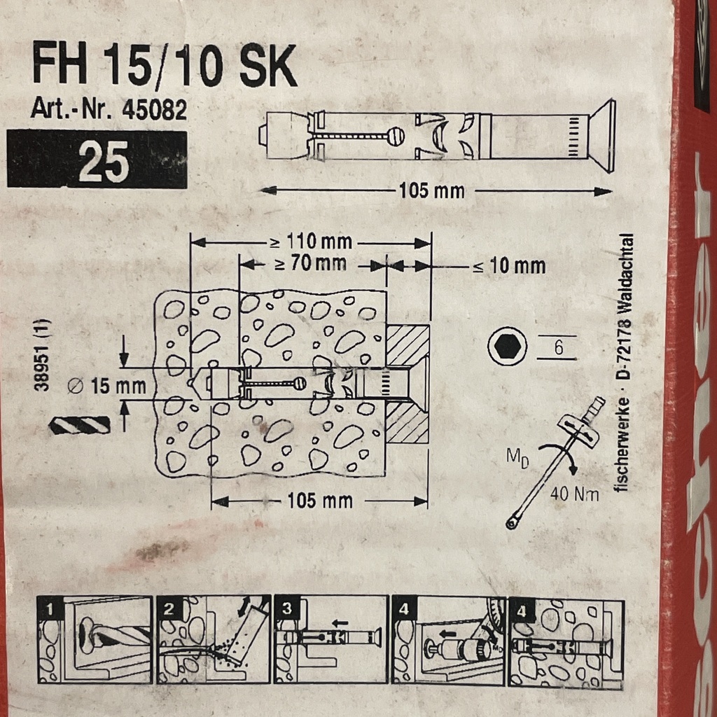 25x Cheville Fischer FH 15/10 SK – Image 2